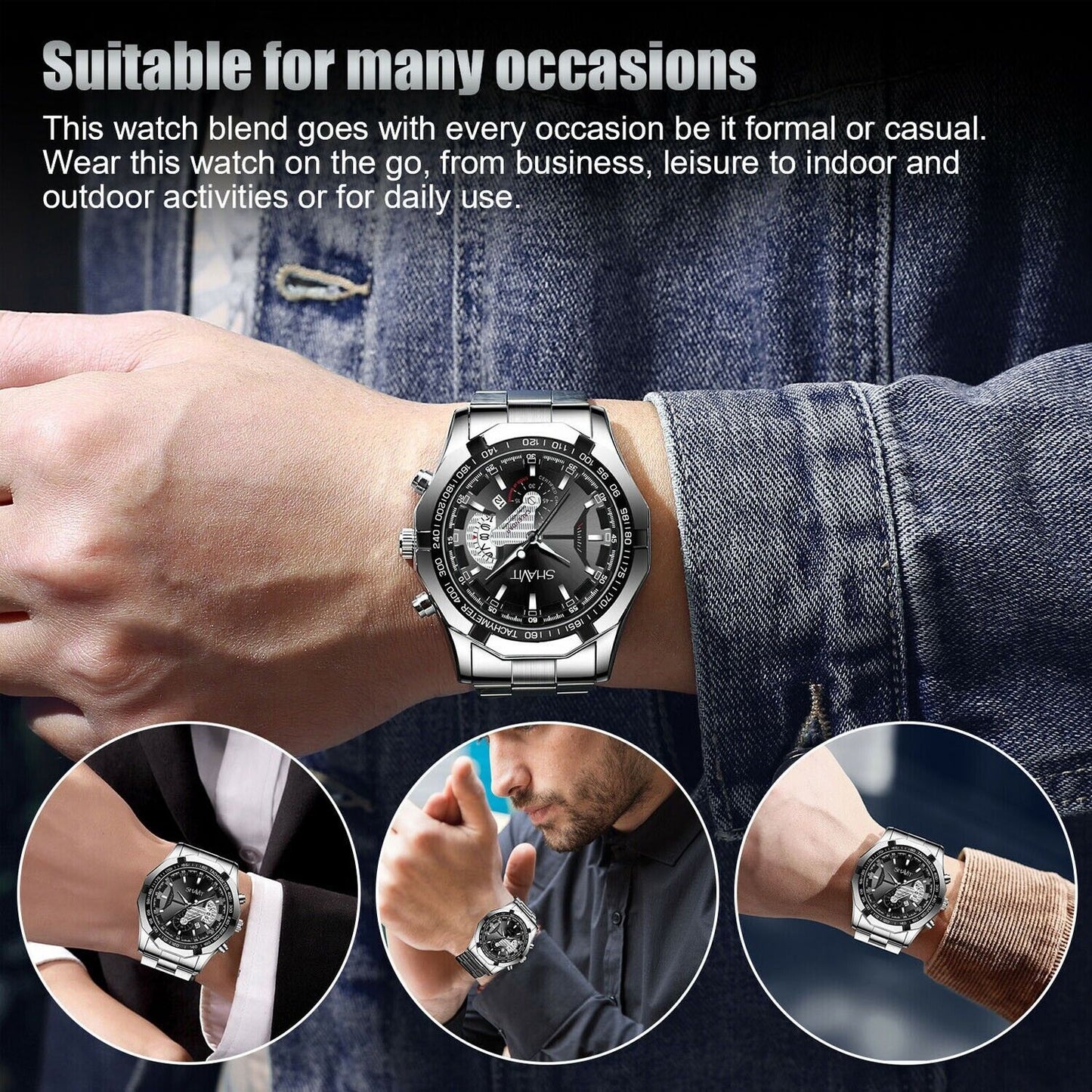 Men's Watch Relojes De Hombre Stainless Steel
