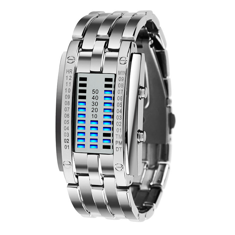 Double row light binary LED electronic hand men and women