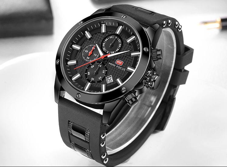 Explosion models hot fashion business men's watch three eye timing sports quartz watch