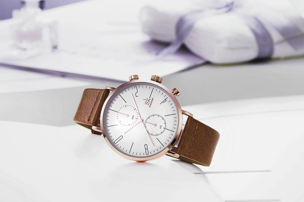 K8063 fashion creative two-eye dial quartz watch