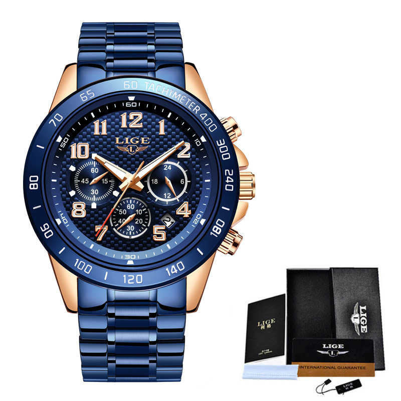 Men's Watch Multifunction Chronograph Men's Quartz Clock Waterproof Watch