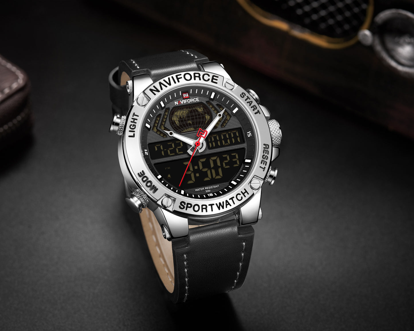 Watch large dial double display electronic quartz