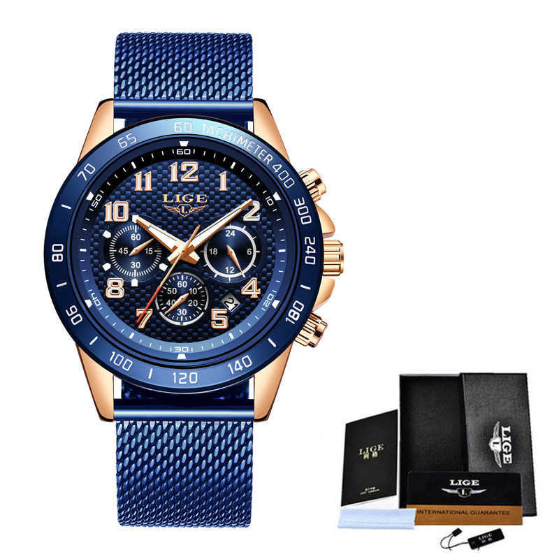 Men's Watch Multifunction Chronograph Men's Quartz Clock Waterproof Watch