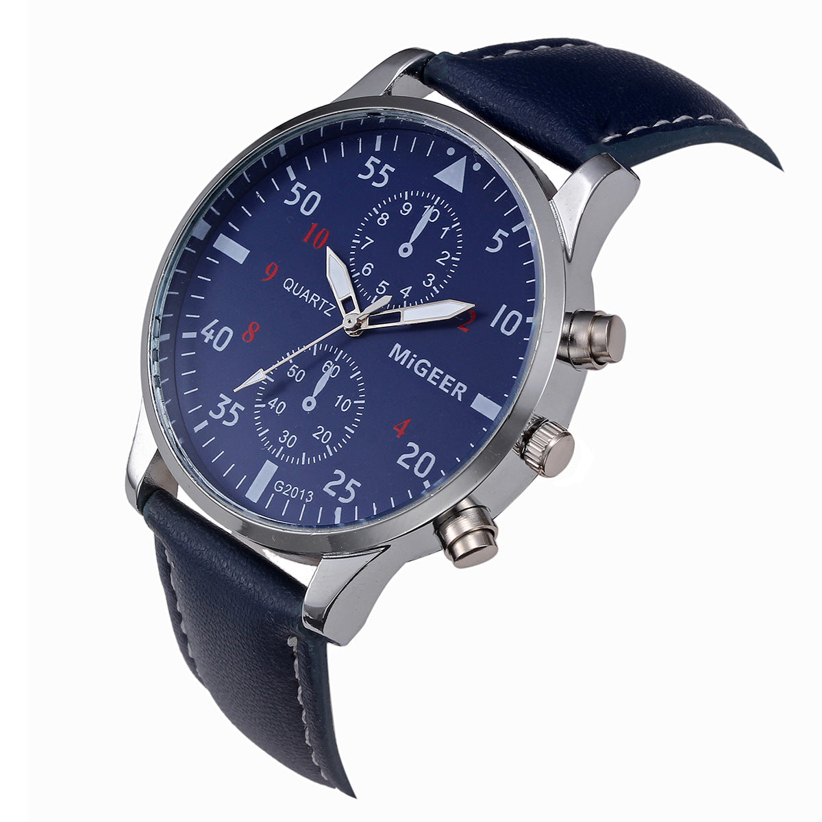 MIGEER Retro Design Men Watches Casual PU Leather Band