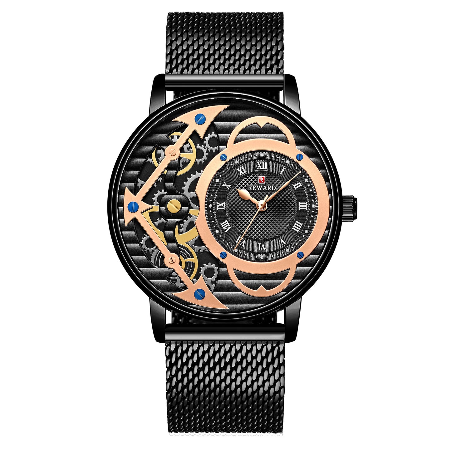 Mesh belt imitation mechanical watch