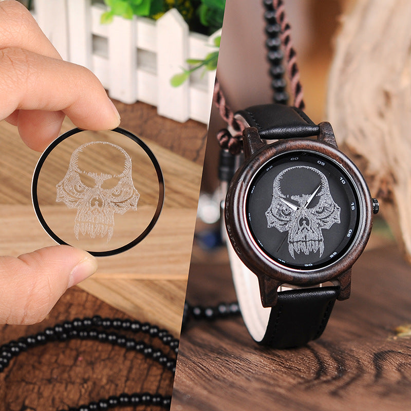 BOBO BIRD P24 Unisex Bamboo Wood Watch Halloween