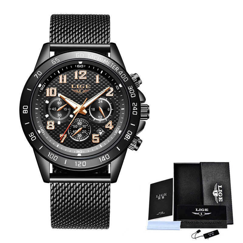 Men's Watch Multifunction Chronograph Men's Quartz Clock Waterproof Watch