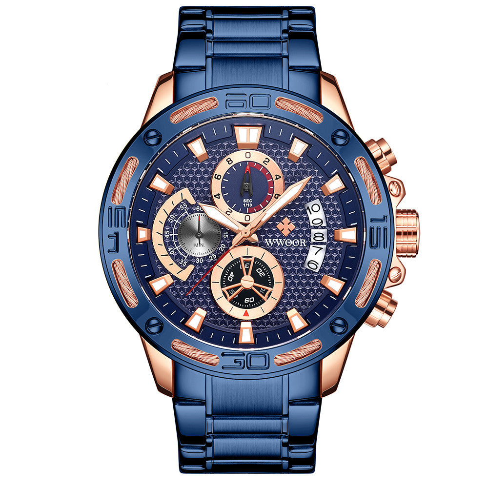 WWOOR Fashion Mens Watches Top Brand Luxury Gold