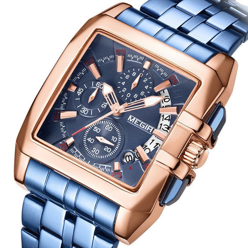 Business Men's Watch Trend Chronograph Steel Band Cross-Border