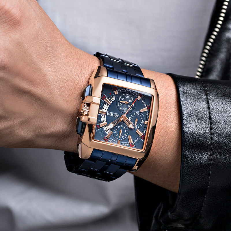 Business Men's Watch Trend Chronograph Steel Band Cross-Border