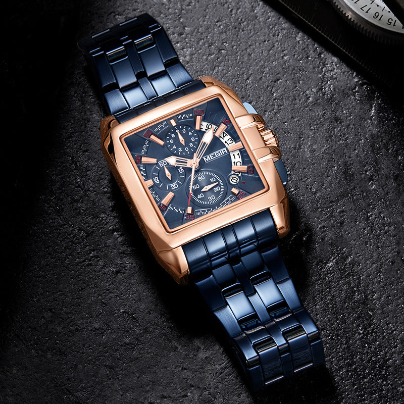 Business Men's Watch Trend Chronograph Steel Band Cross-Border