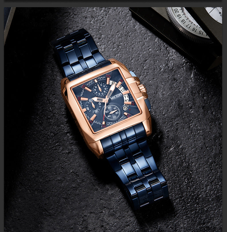 Business Men's Watch Trend Chronograph Steel Band Cross-Border
