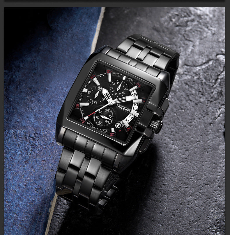 Business Men's Watch Trend Chronograph Steel Band Cross-Border