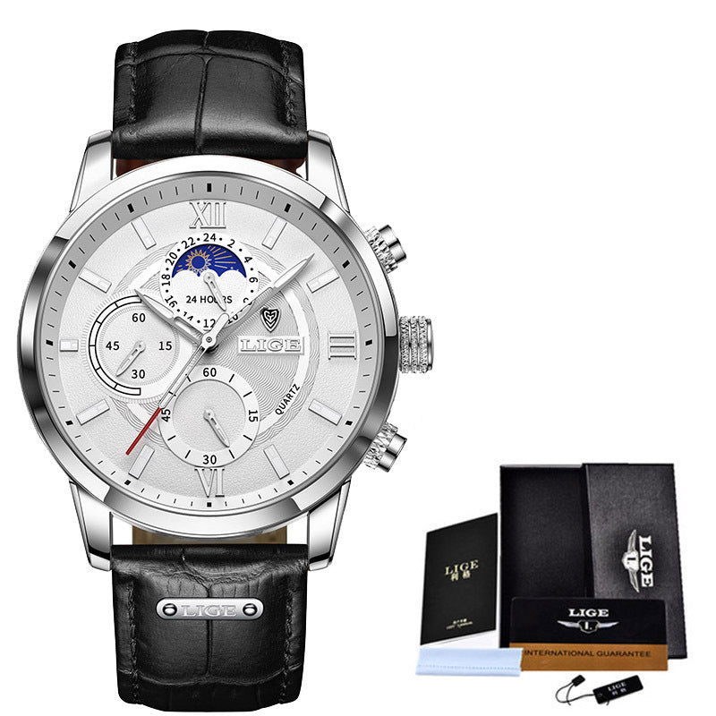 New Quartz Watch Quartz Multi Function Chronograph Waterproof Watch