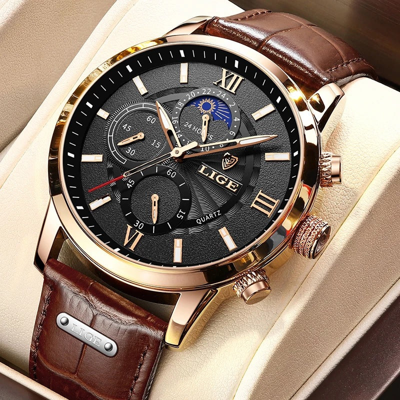 New Quartz Watch Quartz Multi Function Chronograph Waterproof Watch