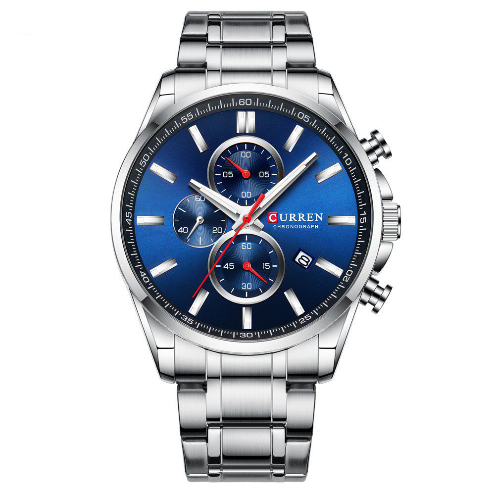 Men'S Watch Waterproof Quartz Watch Six-Hand Watch