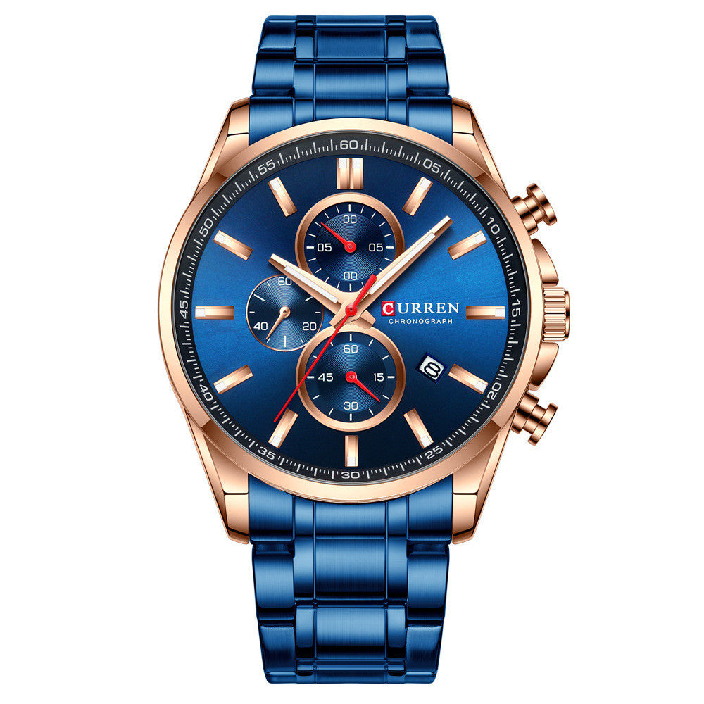 Men'S Watch Waterproof Quartz Watch Six-Hand Watch