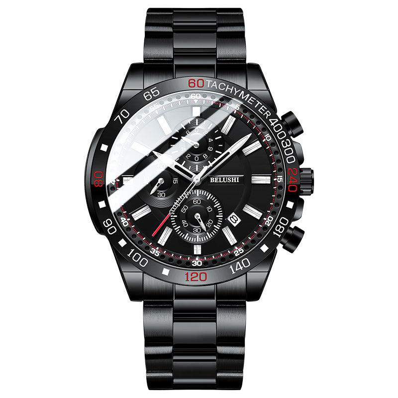 Multifunctional Men's Business Solid Strap Watch Men's Watch Fashion Luminous Watch