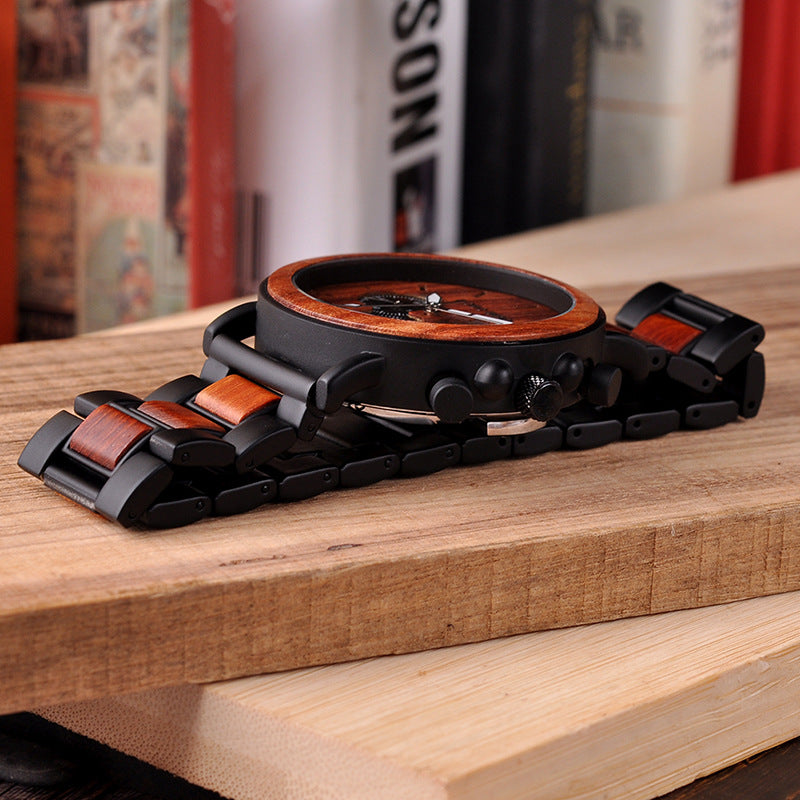 Bobo Bird Wood Watch Quartz Watch Three Eye