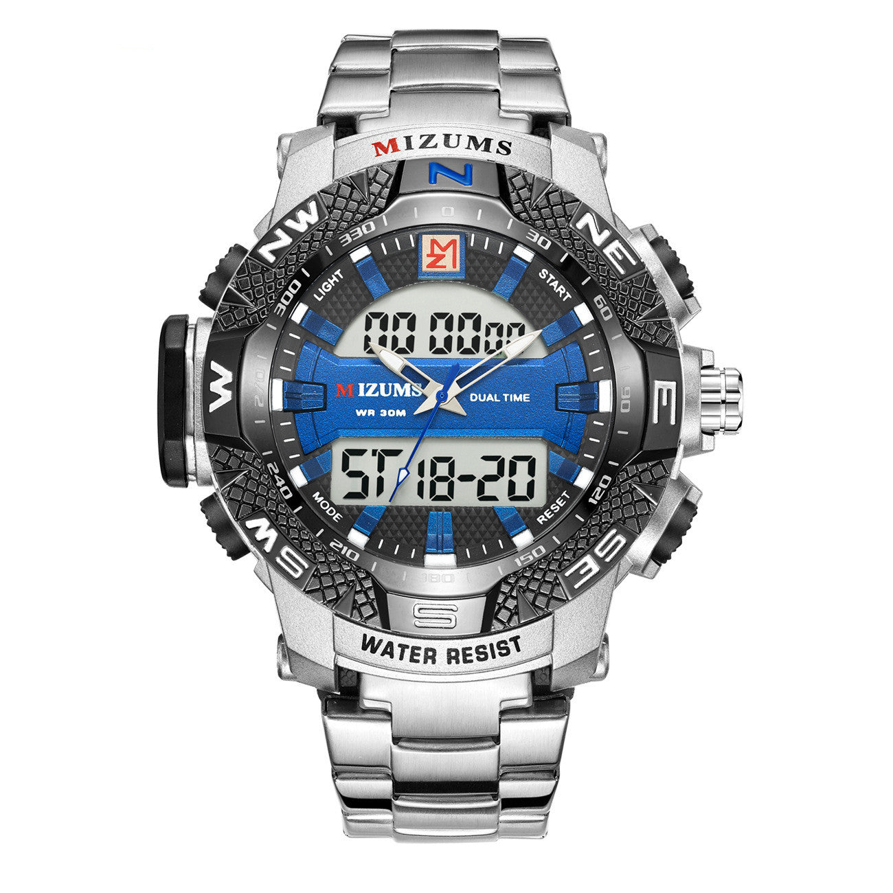 Dual Movement Electronic Watch Steel Band Quartz Watch