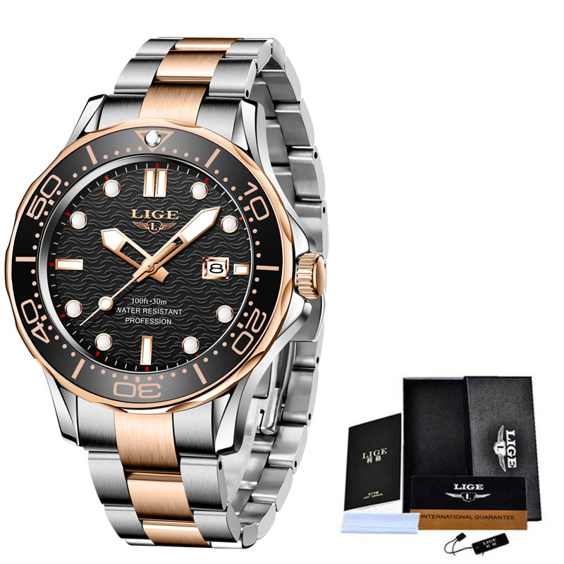 Men's Quartz Watch Luminous Dial Waterproof Watch Business
