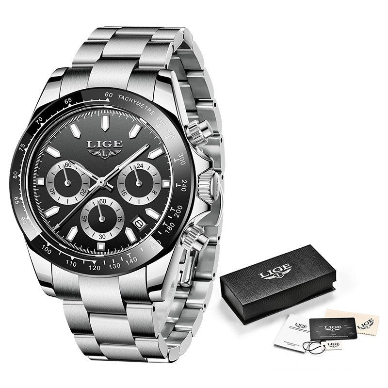 Men's Quartz Watch Multifunction Chronograph Sports Waterproof Watch