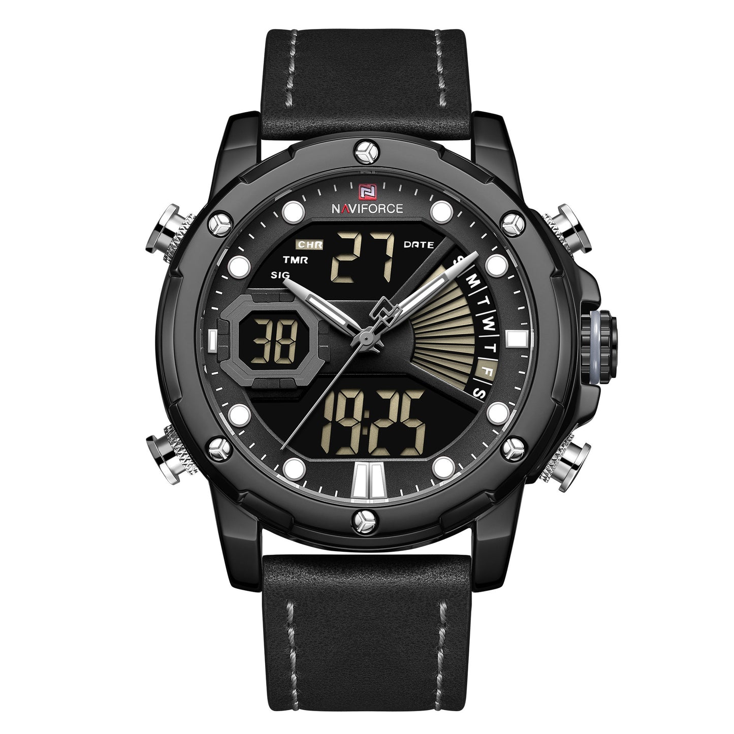 NAVIFORCE Lingxiang 9172 New Men's Watch Quartz Movement Belt Alloy Round Calendar Week Pointer Type