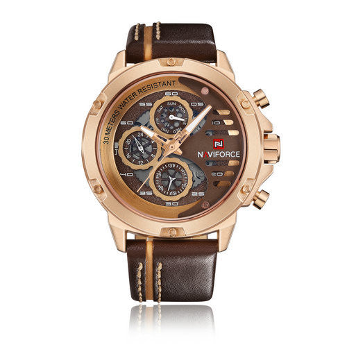 Fashion Water Calendar Belt Quartz Watch Men's Watch
