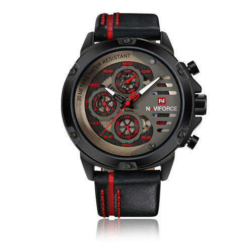 Fashion Water Calendar Belt Quartz Watch Men's Watch