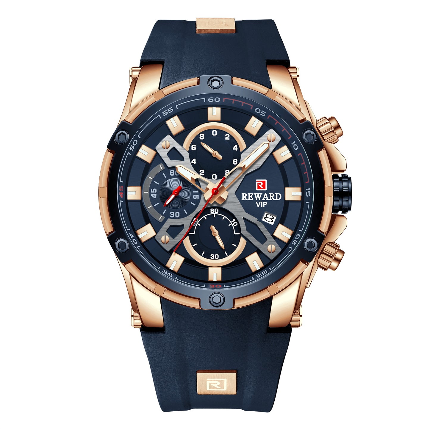Men's Sports Watch Multifunction Chronograph Watch Silicone Luminous Waterproof