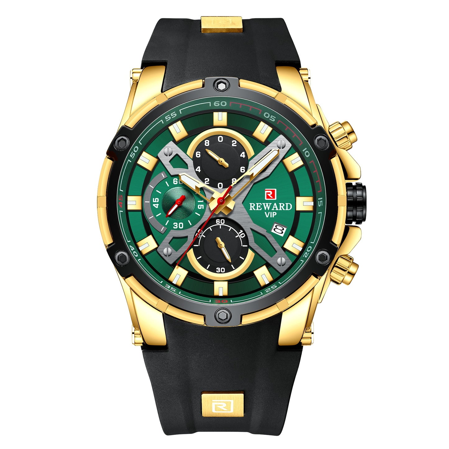 Men's Sports Watch Multifunction Chronograph Watch Silicone Luminous Waterproof