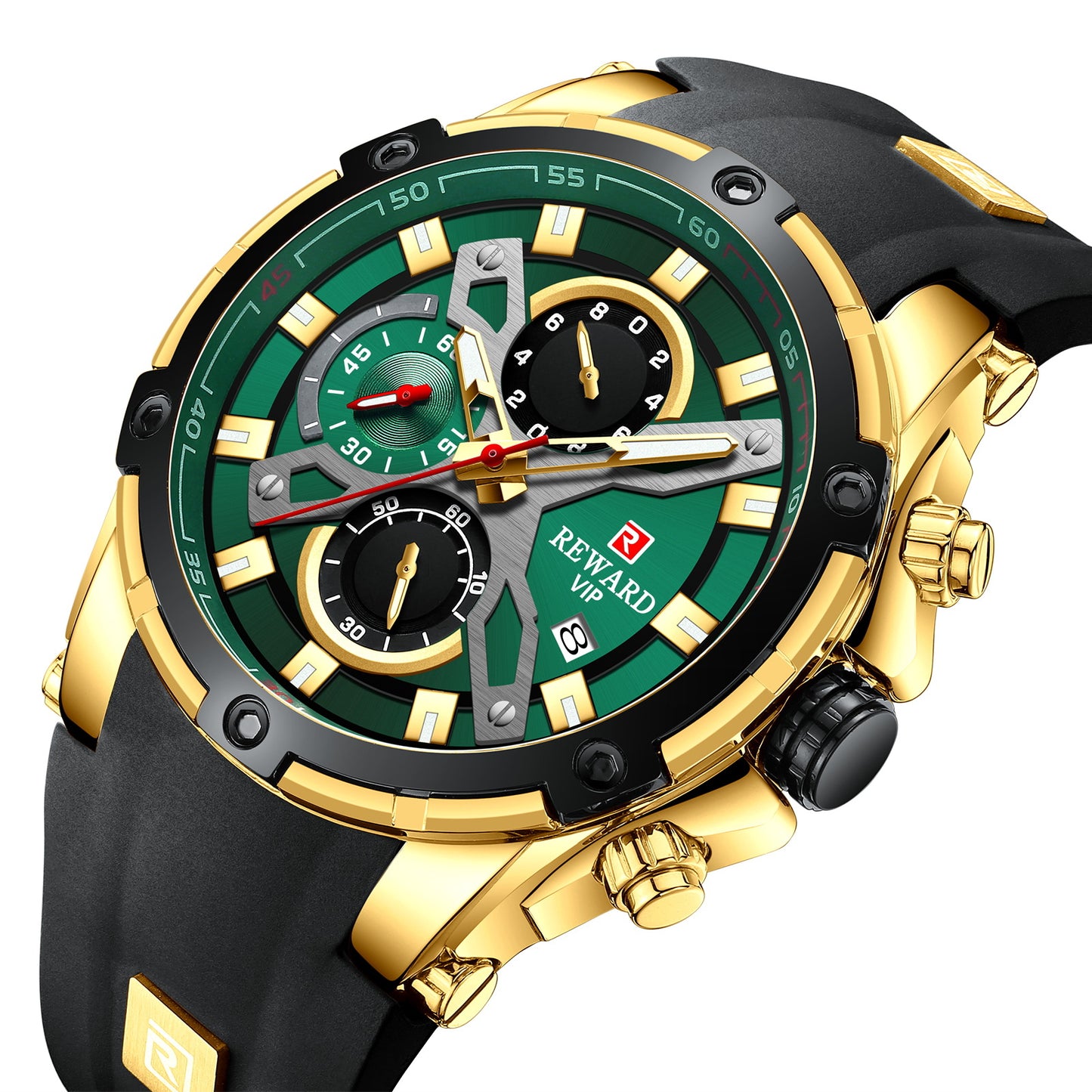 Men's Sports Watch Multifunction Chronograph Watch Silicone Luminous Waterproof
