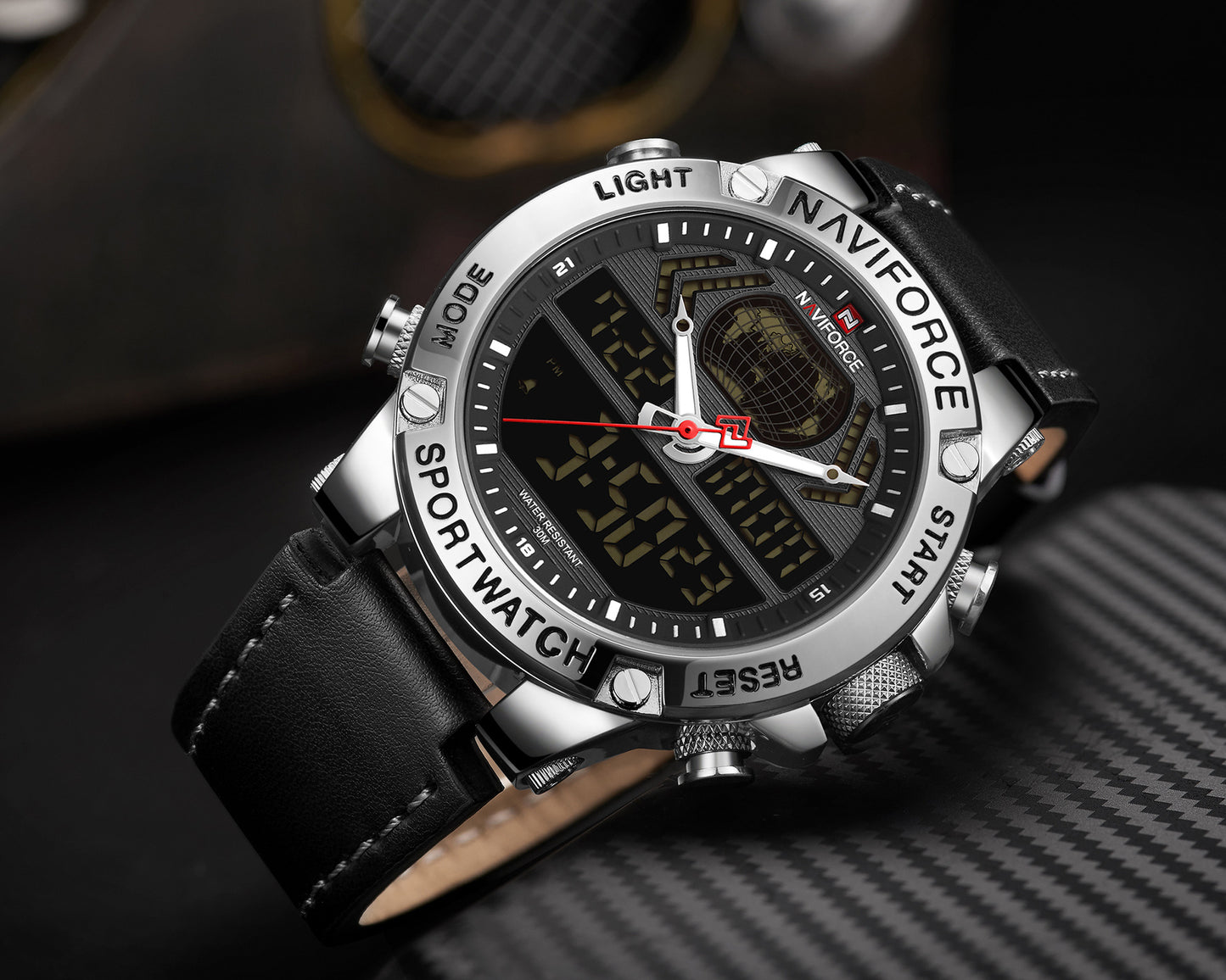 Watch large dial double display electronic quartz