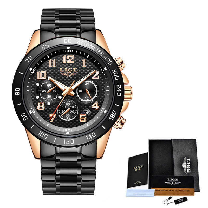 Men's Watch Multifunction Chronograph Men's Quartz Clock Waterproof Watch