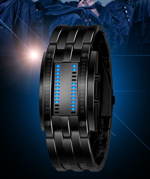 Double row light binary LED electronic hand men and women