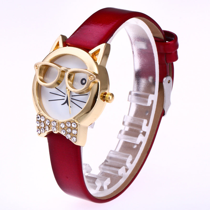 Light board mechanical cat glasses watch