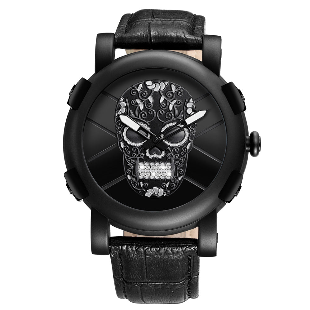 SKONE Pirate Skeleton Skull Quartz Men Watches Luxury