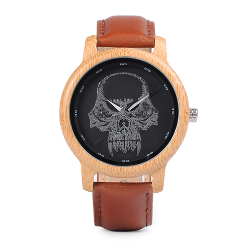 BOBO BIRD P24 Unisex Bamboo Wood Watch Halloween