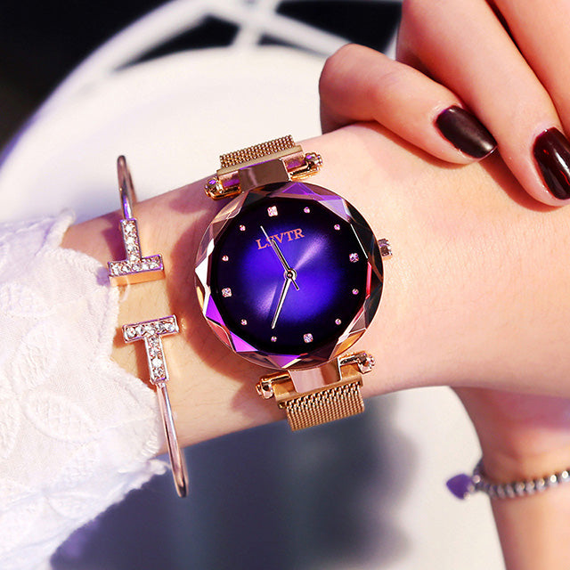 Rose Gold Women Watches Fashion Diamond