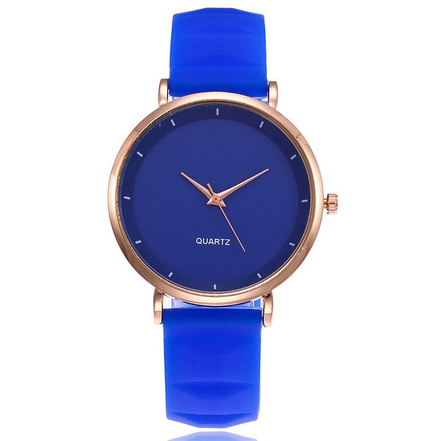Silicone watch fashion ultra-thin three-pin simple student