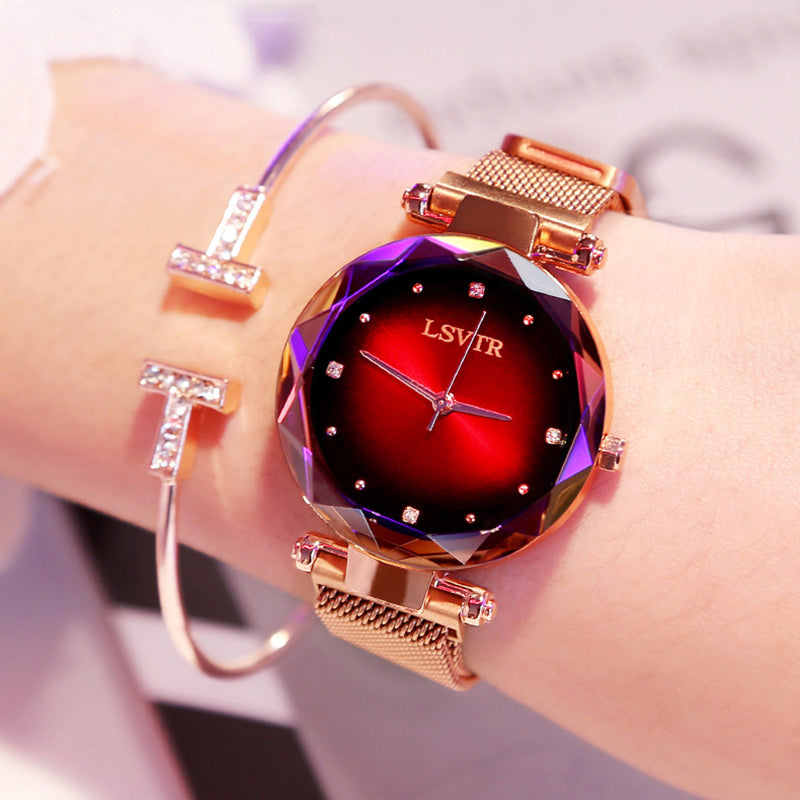 Rose Gold Women Watches Fashion Diamond