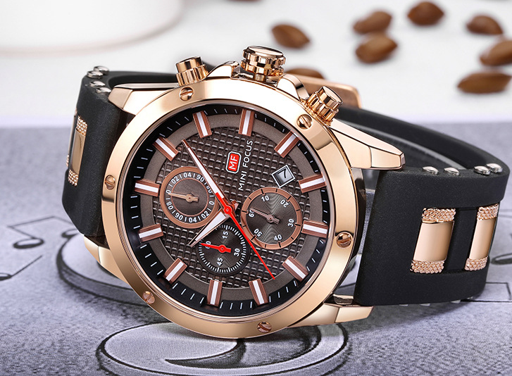 Explosion models hot fashion business men's watch three eye timing sports quartz watch
