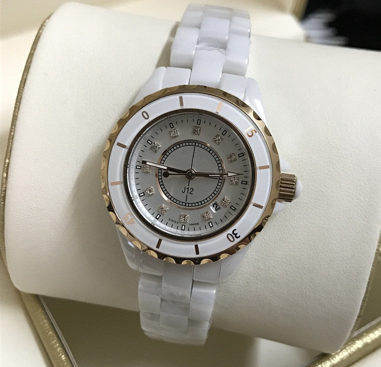 Ceramic quartz watch