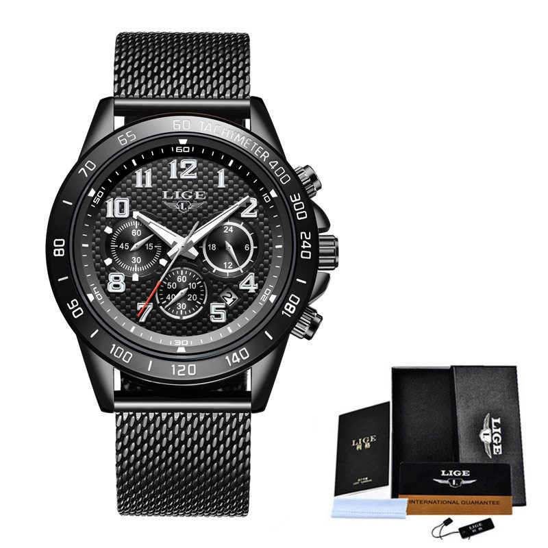 Men's Watch Multifunction Chronograph Men's Quartz Clock Waterproof Watch