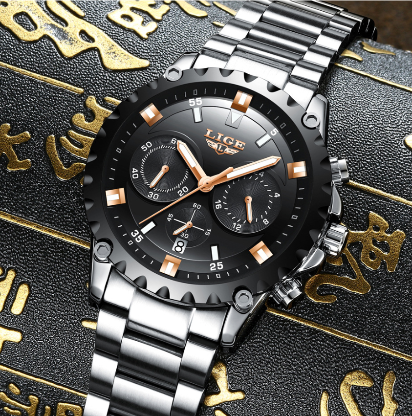 Multifunctional business sports and leisure fashion waterproof quartz watch