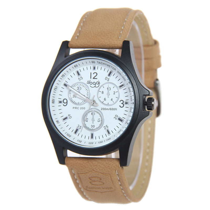 Three-eye sapphire crystal quartz watch