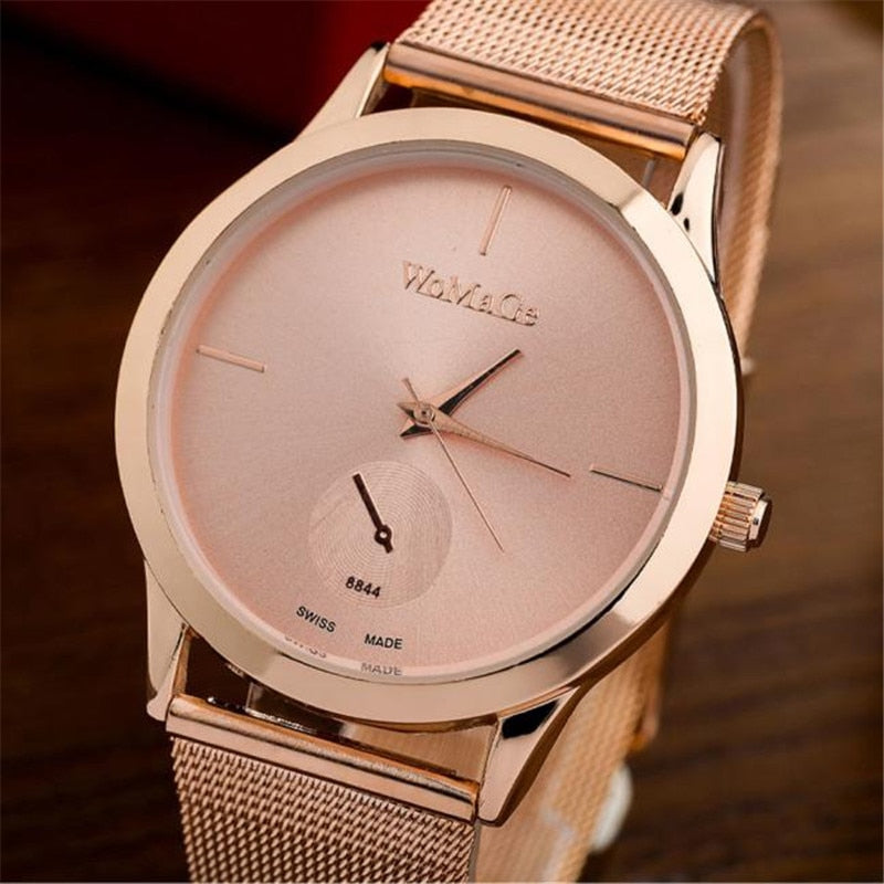 Fashion Alloy Belt Mesh Watch Unisex women's watches