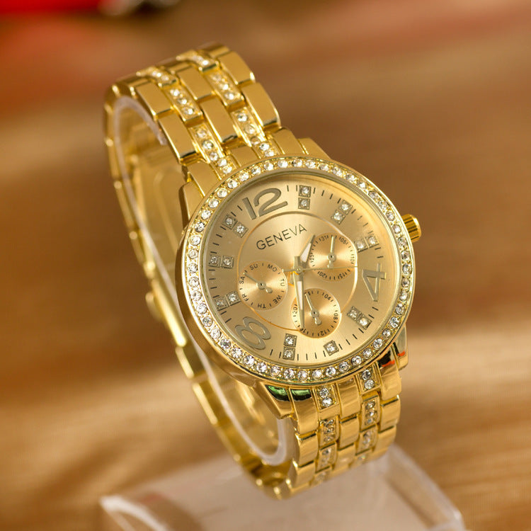 Geneva fashion wholesale alloy diamond watches