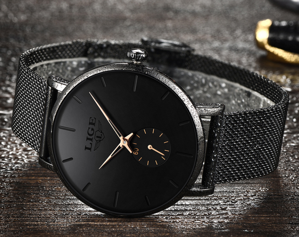 Men's mesh belt quartz watch