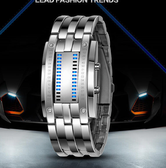 Double row light binary LED electronic hand men and women